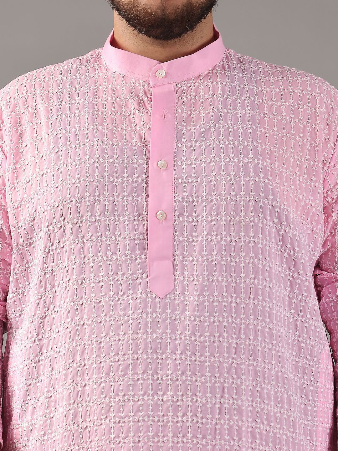 SOJANYA PLUS Plus Size Men Ethnic Motifs Embroidered Pure Cotton Kurta With Pyjamas