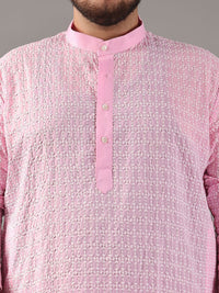 SOJANYA PLUS Plus Size Men Ethnic Motifs Embroidered Pure Cotton Kurta With Pyjamas