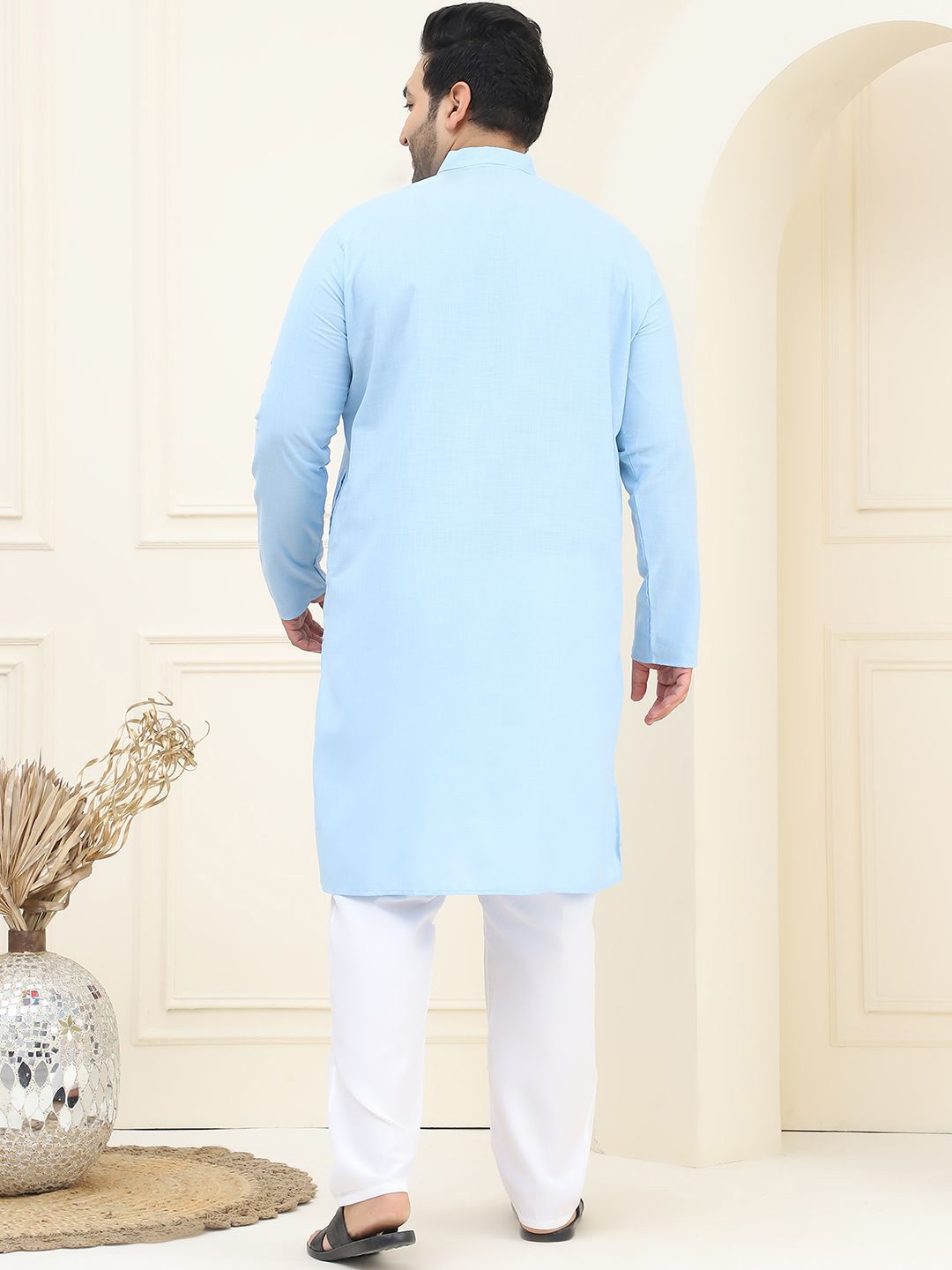SOJANYA PLUS Plus Size Pure Cotton Straight Kurta with Pyjamas