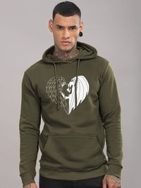 ADRO Men Graphic Printed Hooded Pullover Sweatshirt