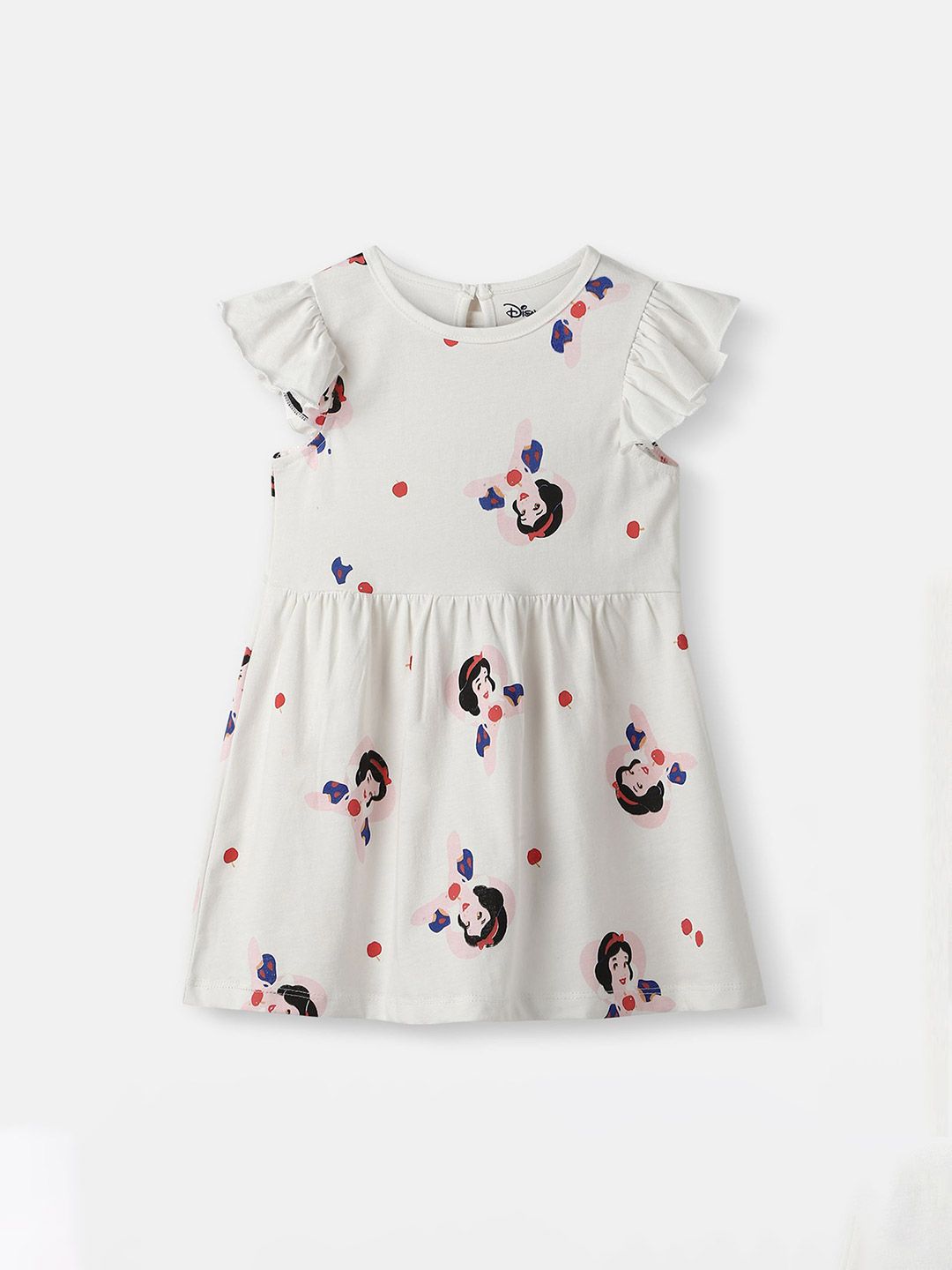 Nauti Nati Rapunzel Print Flutter Sleeve Ruffled Fit & Flare Dress