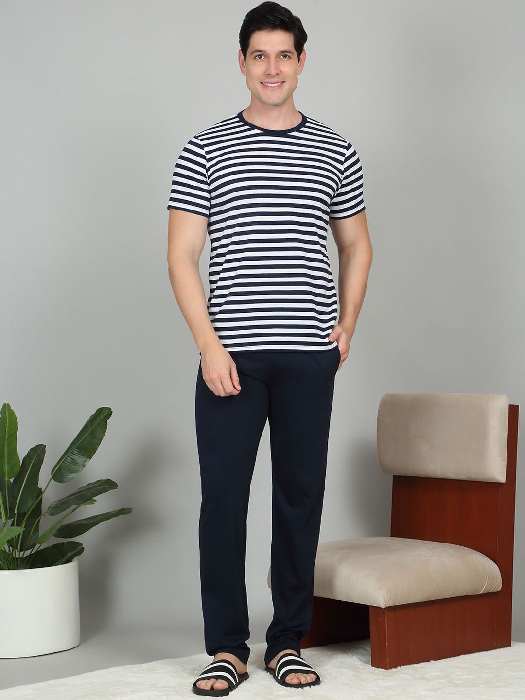 Sweet Dreams Men Striped Night suits