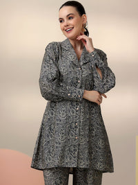 Libas Floral Printed Long Sleeves Shirt With Trousers