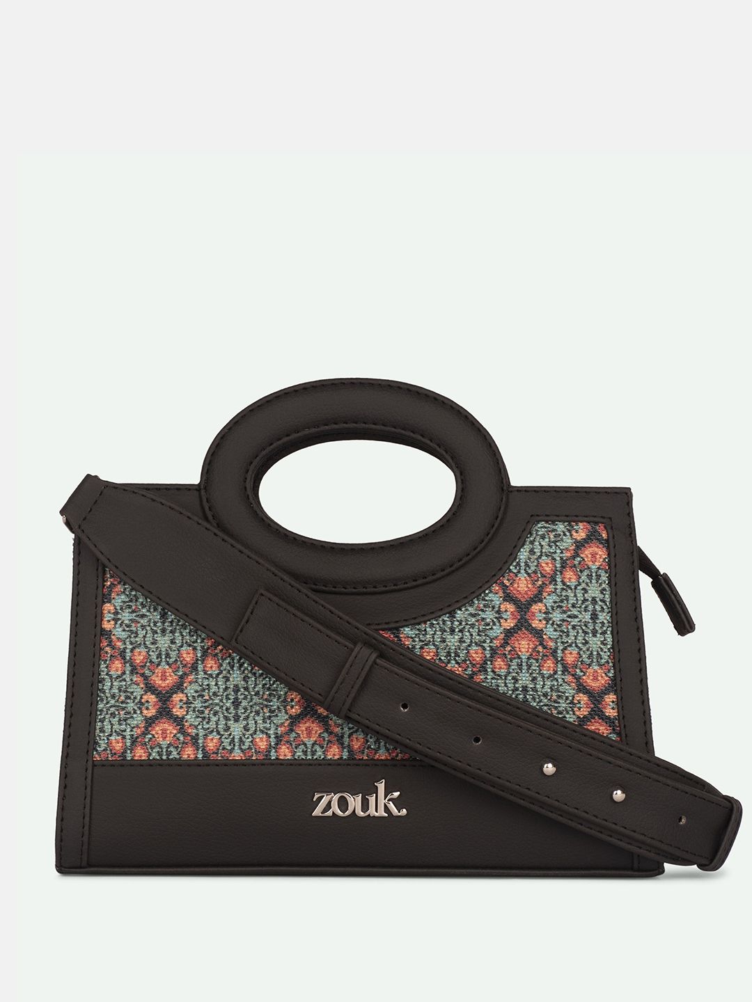 ZOUK Zoe Kolkata Nouveau Textured Structured Jute Sling Bag