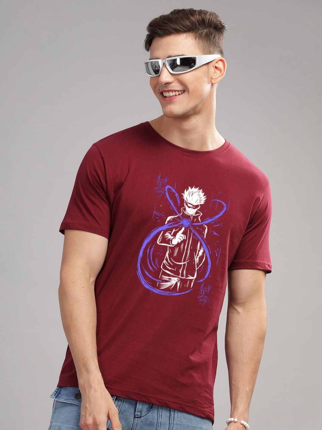 ADRO Men Typography Printed Round Neck Cotton Tshirt