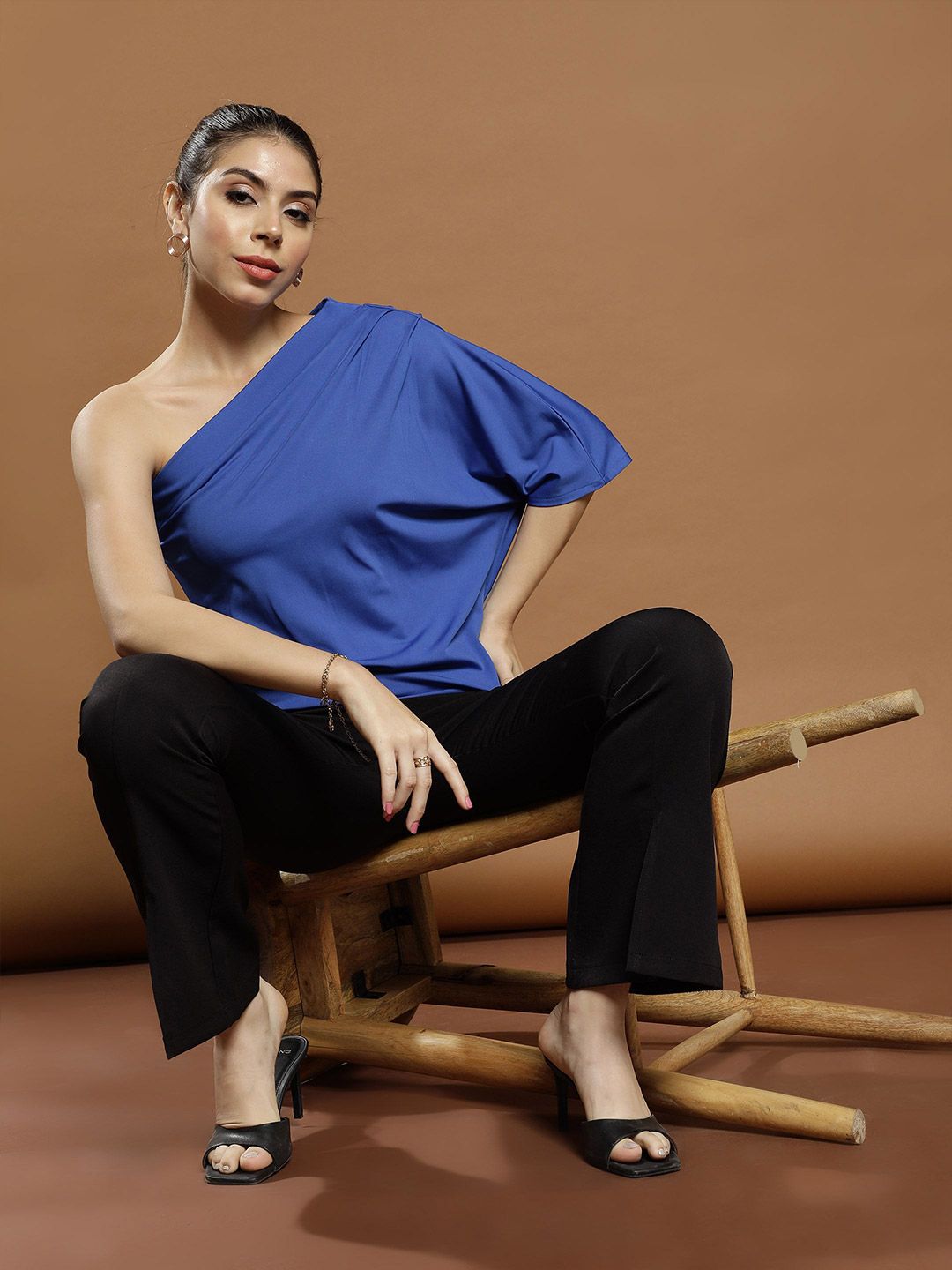 Athena Women Solid One Shoulder Top