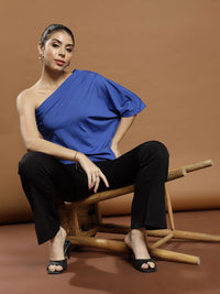 Athena Women Solid One Shoulder Top
