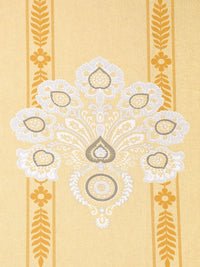 Myntra Elegant Homes Yellow Floral Pure Cotton 400 TC Fitted King Superfine Bedsheet dengan 2 Sarung Bantal-98 x 89 inci