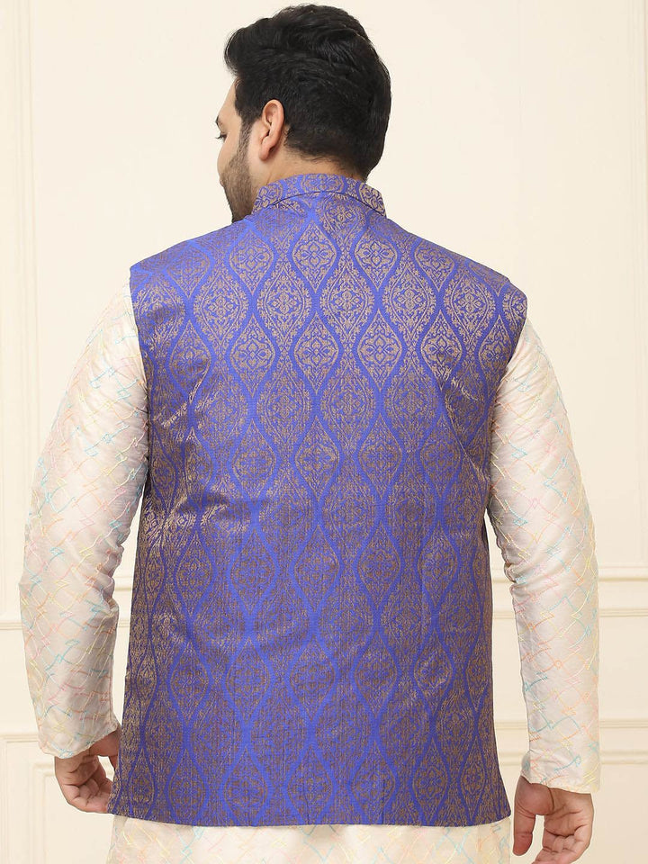 SOJANYA PLUS Men Printed Nehru Plus Size Jacket