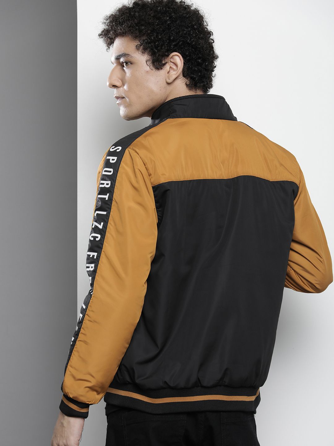The Indian Garage Co Men Black Bomber Jacket