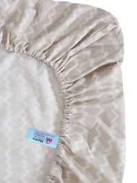 Myntra Elegant Homes Beige Chevron Polycotton Breathable 300 TC Dilengkapi Cadar Single Halus dengan Sarung Bantal-220 x 150 cm