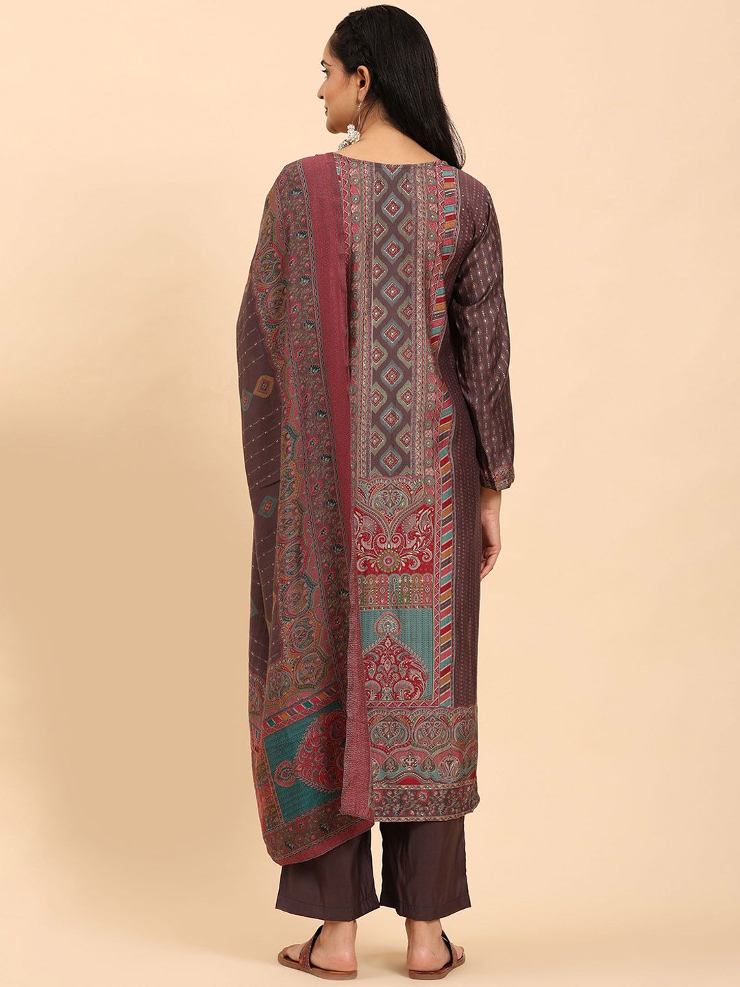 Mamicha Women Floral Embroidered Regular Pure Cotton Kurta with Palazzos & With Dupatta