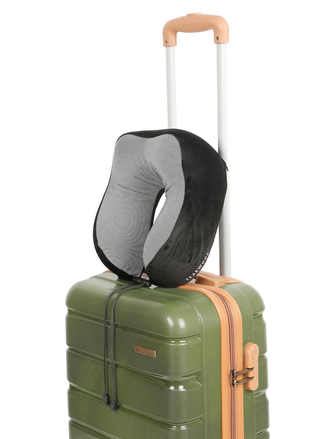 Teakwood Leathers Black Faux Velvet Breathable Travel Pillow