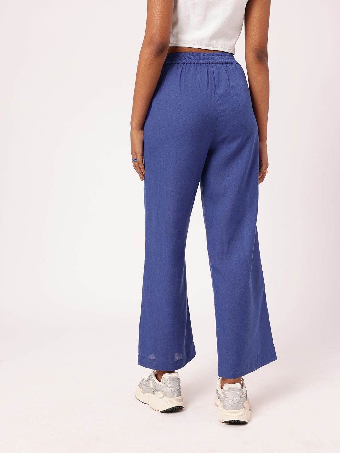 Women Femme Ribboned Perfection Straight Fit Pleated Regular Trousers