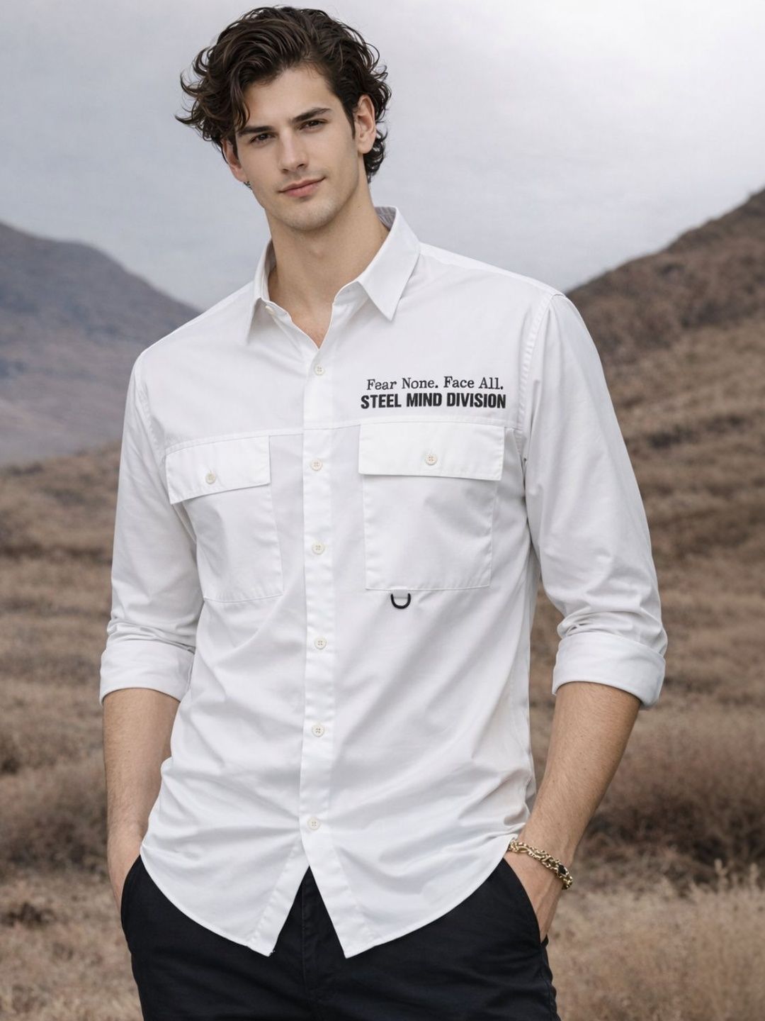 ADRO Classic Printed Cotton Twill Cargo Baju Kasual