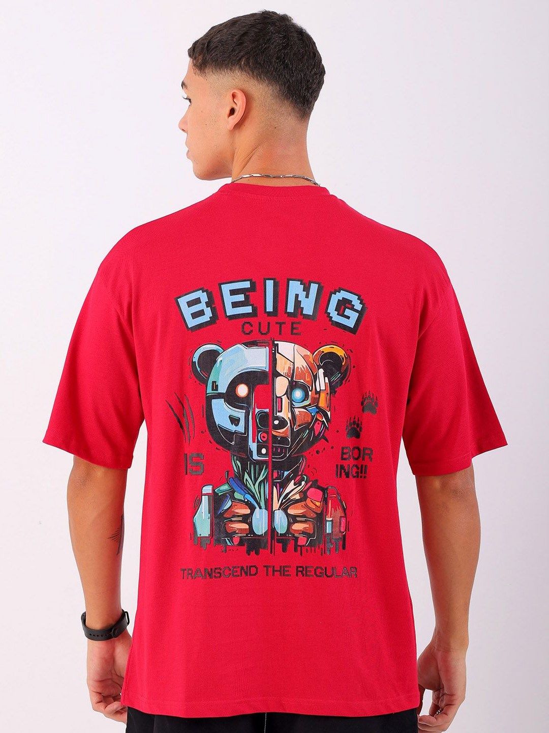 The Indian Garage Co Men Graphic Printed Round Neck Cotton Relaxed Fit T-shirt