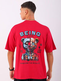 The Indian Garage Co Men Graphic Printed Round Neck Cotton Relaxed Fit T-shirt