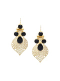 Anting-anting Jatuh Berbentuk Daun Anouk Bersalut Emas Hitam