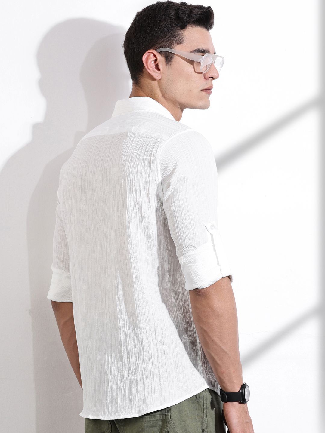 Thomas Scott Men Classic Slim Fit Opaque Casual Shirt