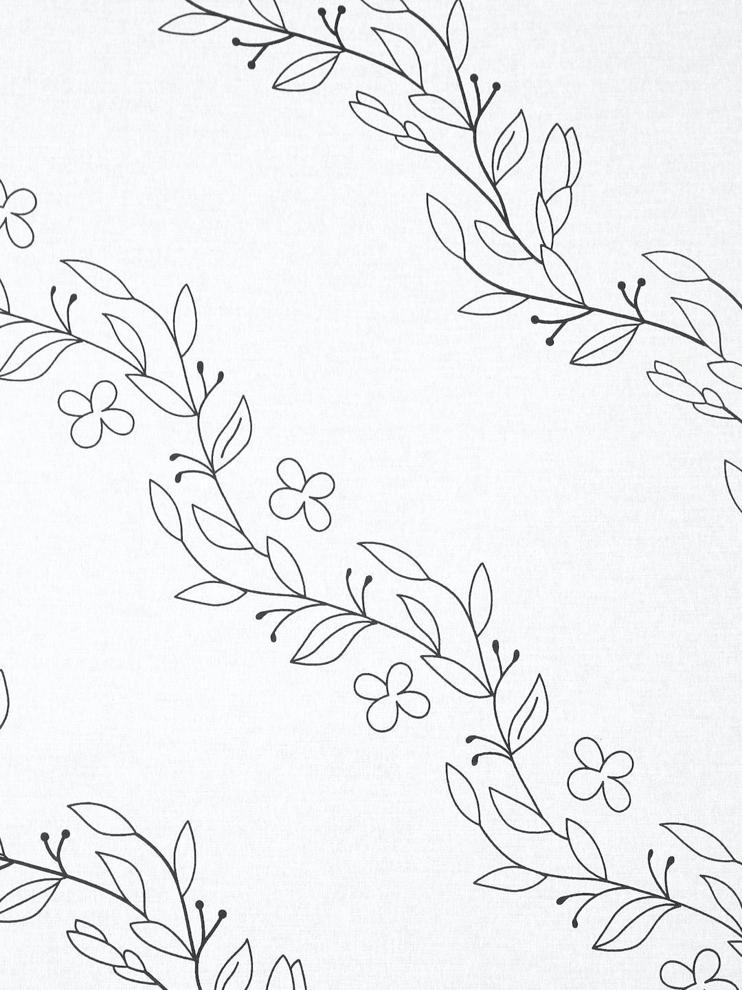 Myntra Elegant Homes White Floral 400 TC Cadar dengan 2 Sarung Bantal