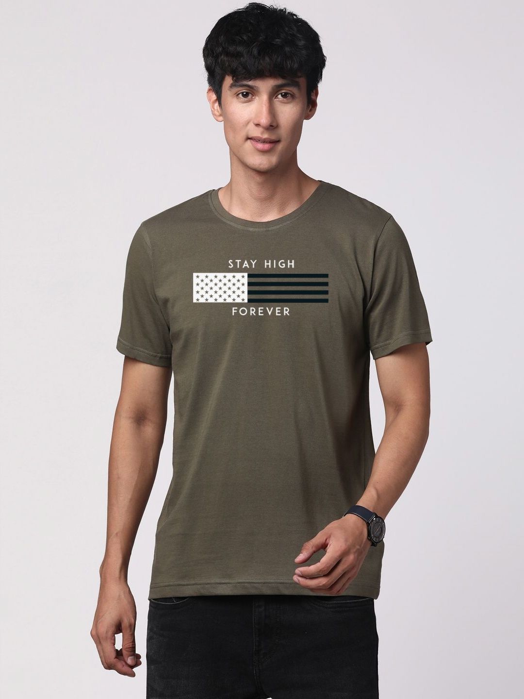 ADRO Men Graphic Printed Cotton T-shirt