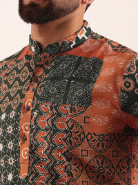 Anouk Ethnic Motifs Printed Mandarin Collar Short Kurta