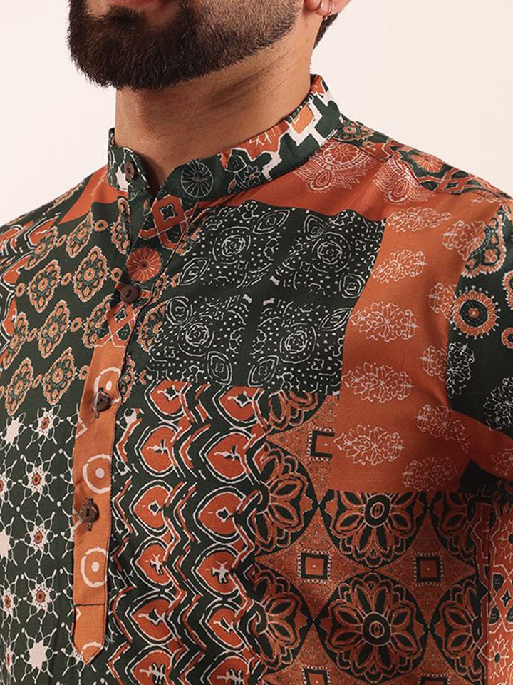 Anouk Ethnic Motifs Printed Mandarin Collar Short Kurta