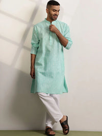 Anouk Men Printed Regular Pure Cotton Kurta with Trousers