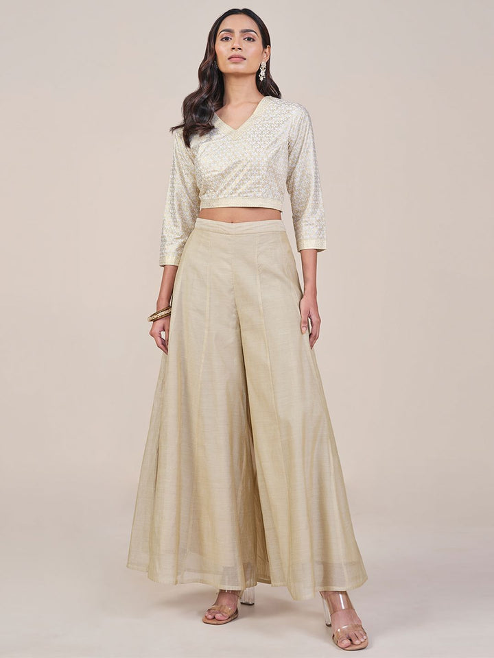 Global Desi Floral Print Wrap Crop Top