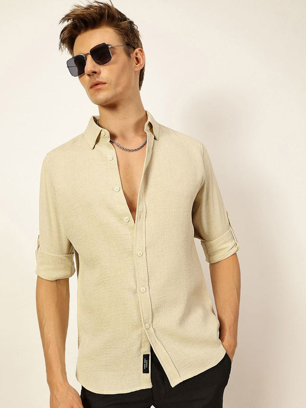 Thomas Scott Men Slim Fit Button-Down Collar Casual Shirt