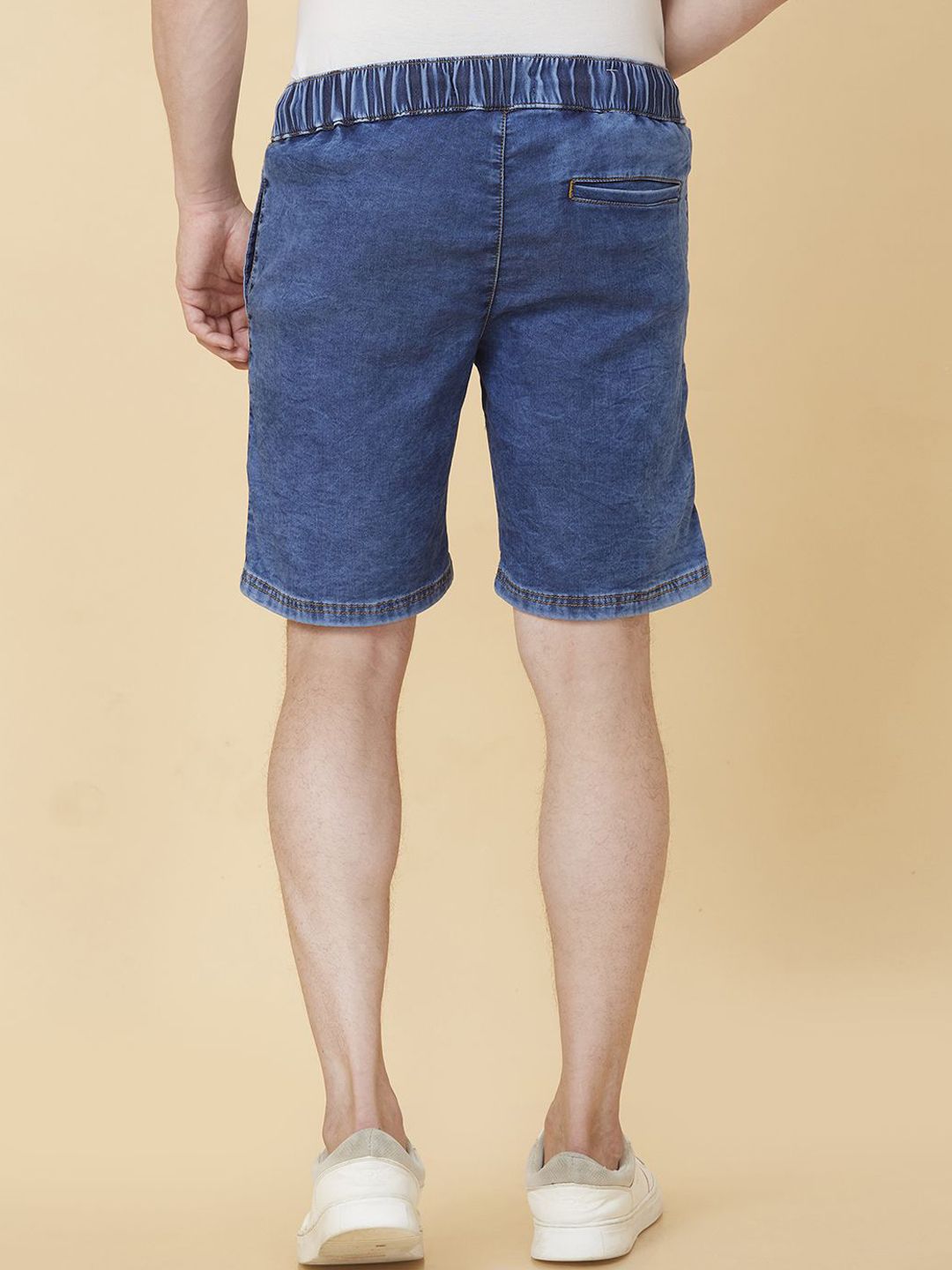 Being Human Men Cotton Mid-Rise Washed Shorts