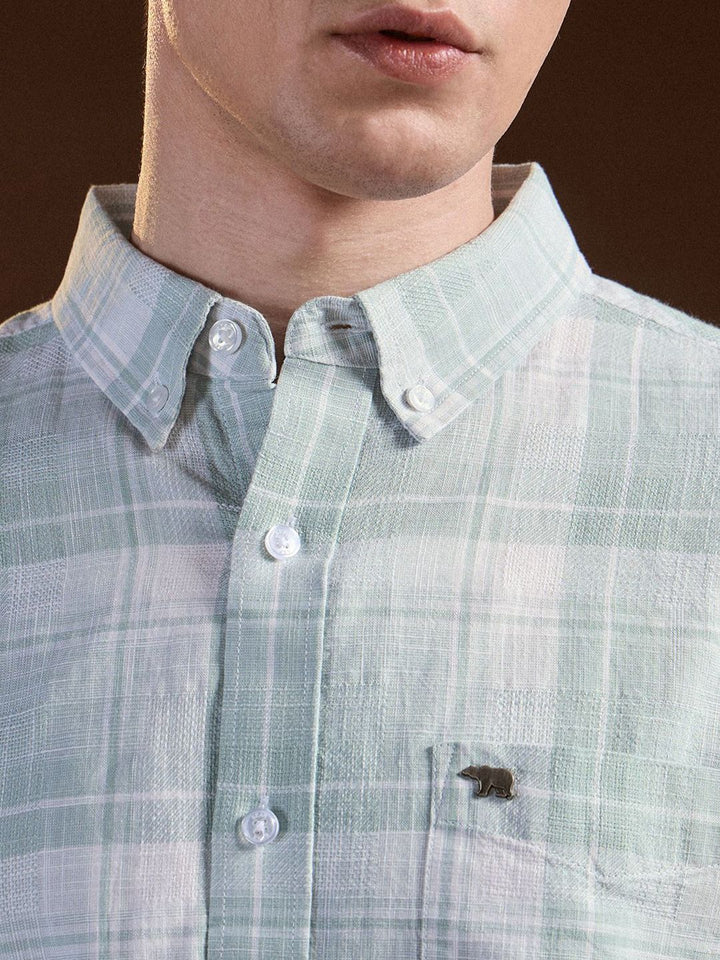 THE BEAR HOUSE Men Slim Fit Opaque Checked Casual Shirt