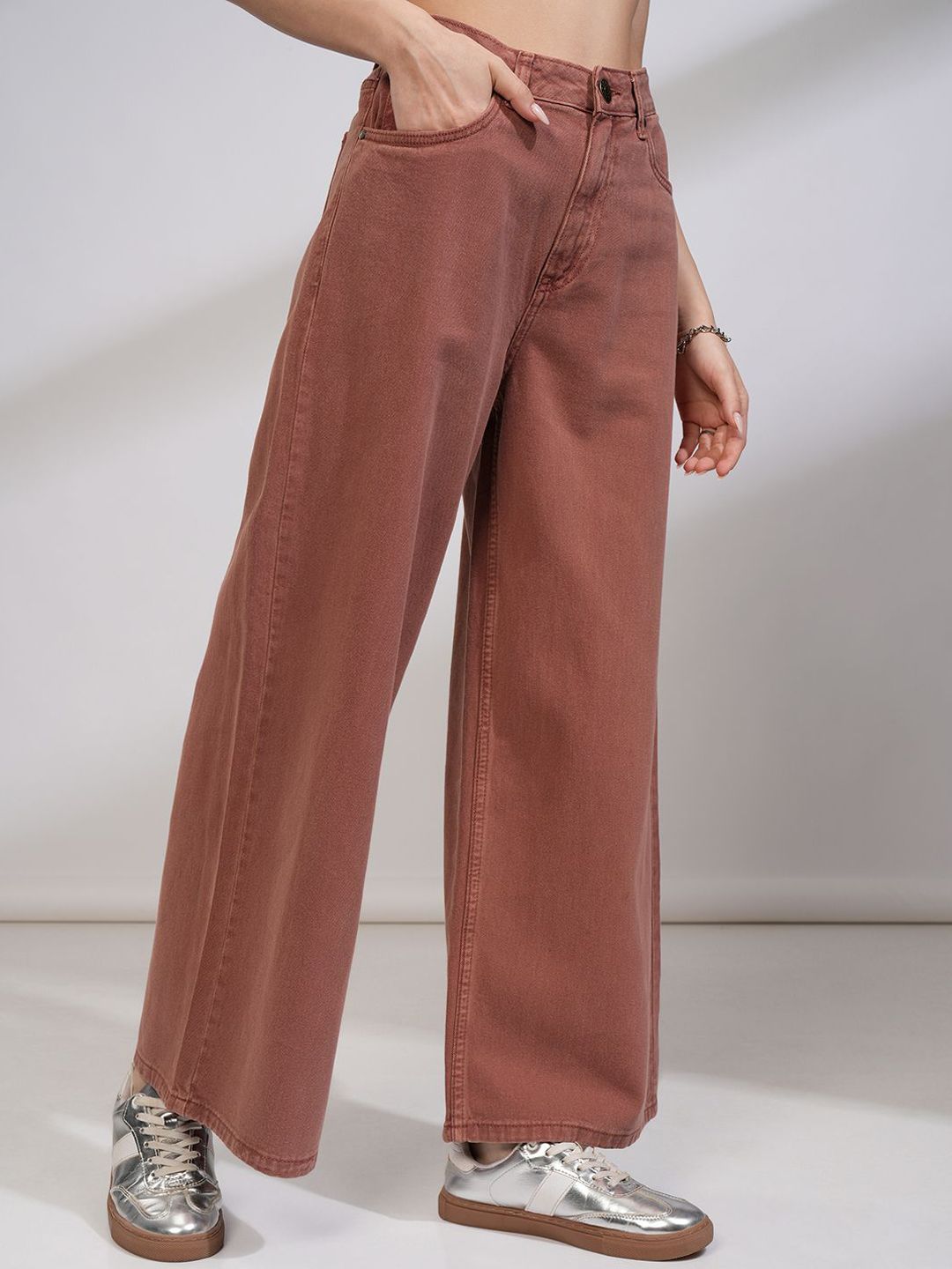 Tokyo Talkies Women High Waist Pure Cotton Flared Jeans