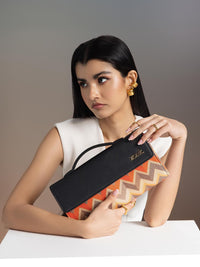 ZOUK Rhea Kapoor Tidal Wave Textured Water Resistant Jute Envelope Clutch