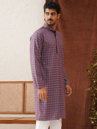 Jompers Men Geometric Embroidered Sequinned Kurta