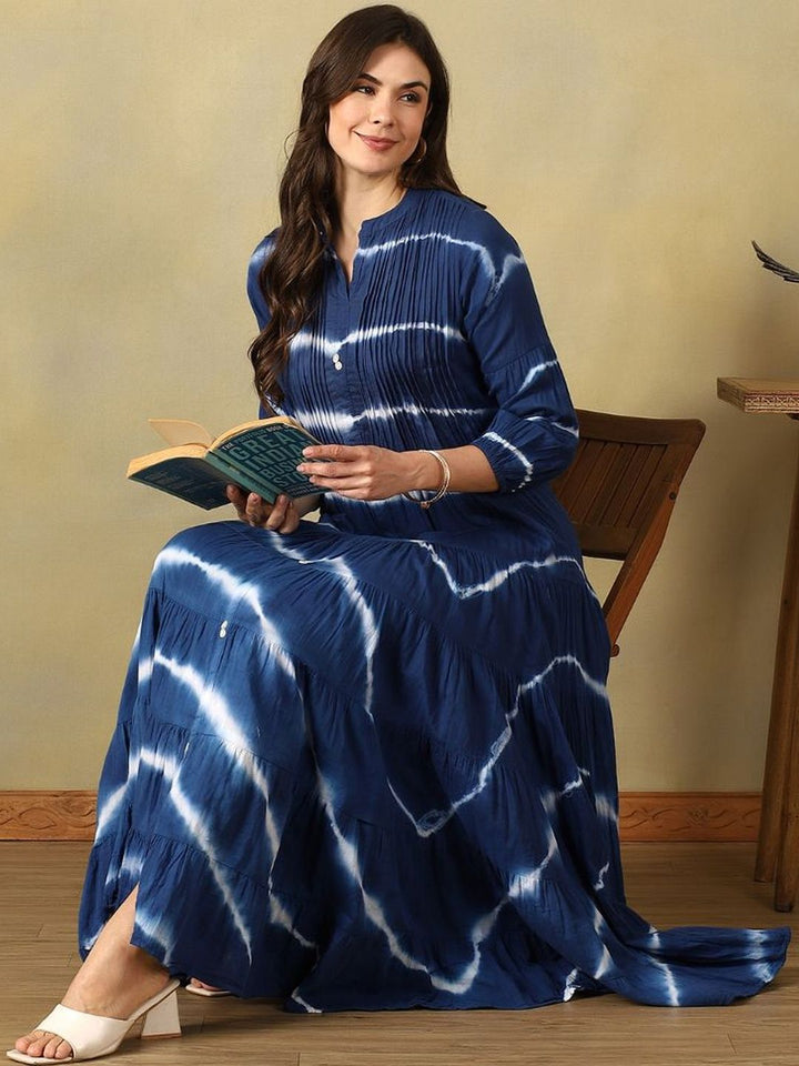Mamicha Tie and Dye Dyed A-Line Midi Dress