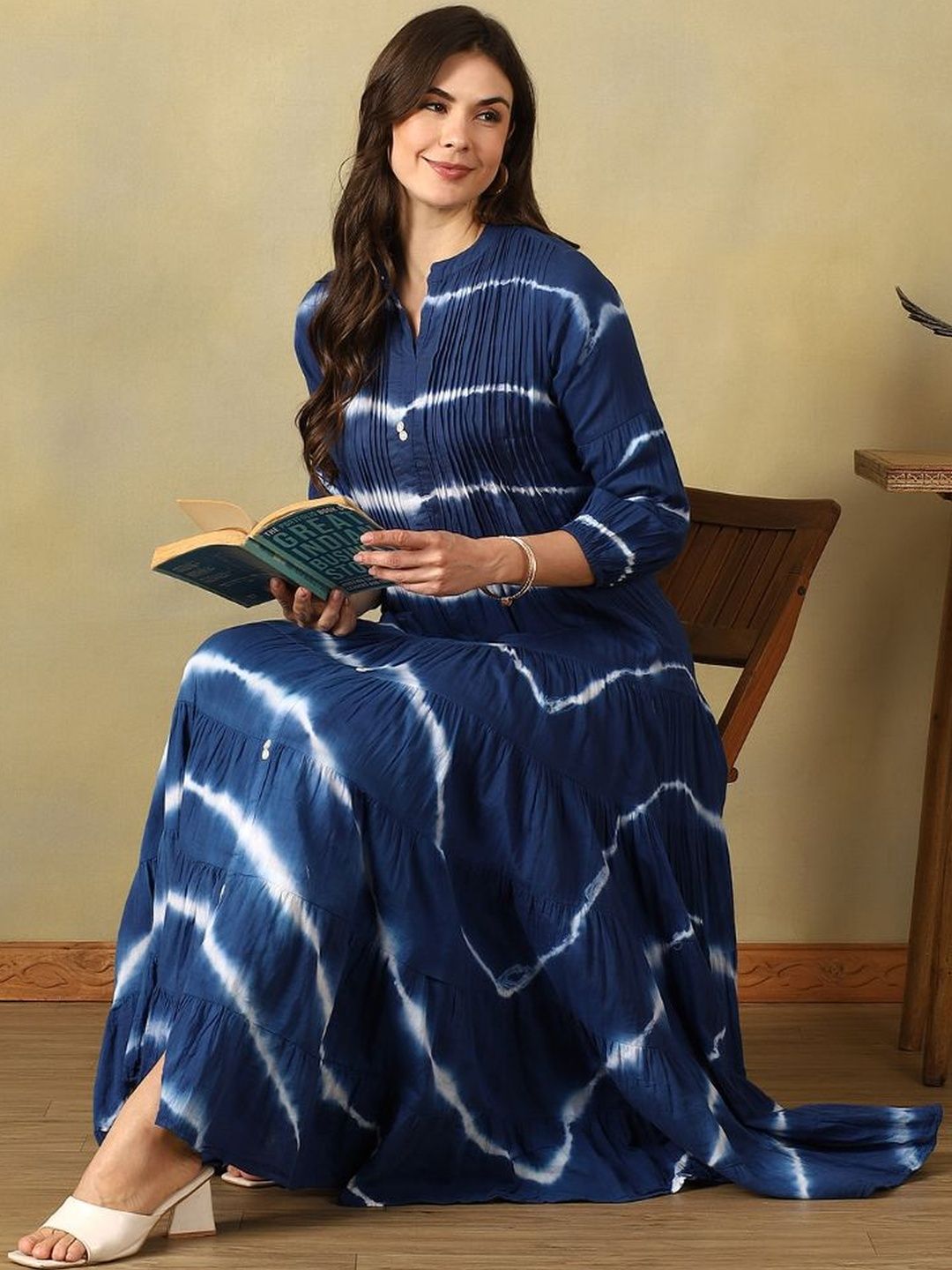 Mamicha Tie and Dye Dyed A-Line Midi Dress