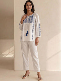 House of Chikankari Embroidered Ethnic Cotton Top