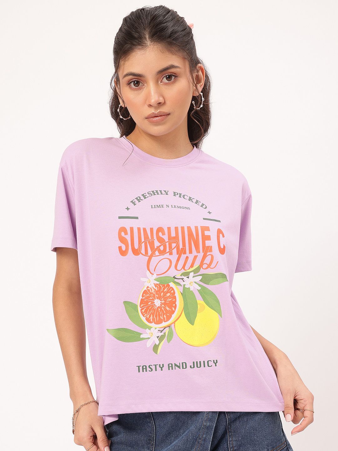 DressBerry Sweet & Sour Couture Printed Relaxed Fit T-shirt