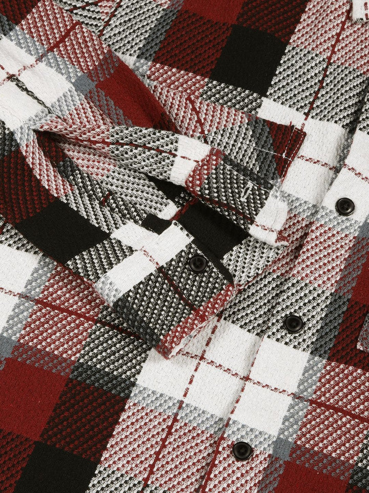 Thomas Scott Men Premium Tartan Checked Casual Shirt