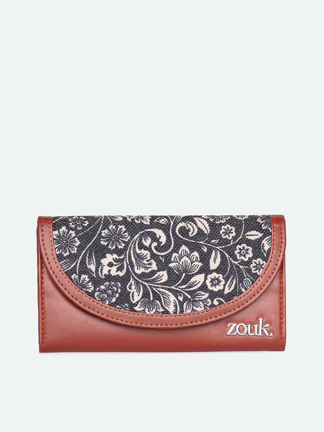 ZOUK Women Ethnic Motifs Printed Leather Card Holder FloMotif Kyra Flap Wallet