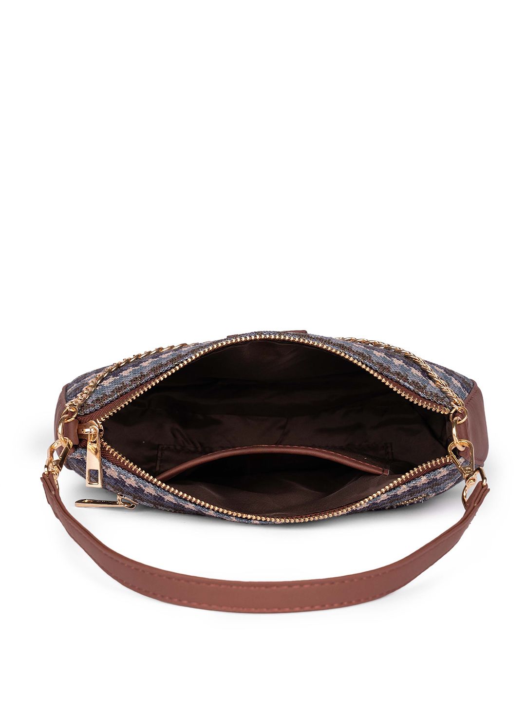 ZOUK Women Textured Baguette Sling Bag