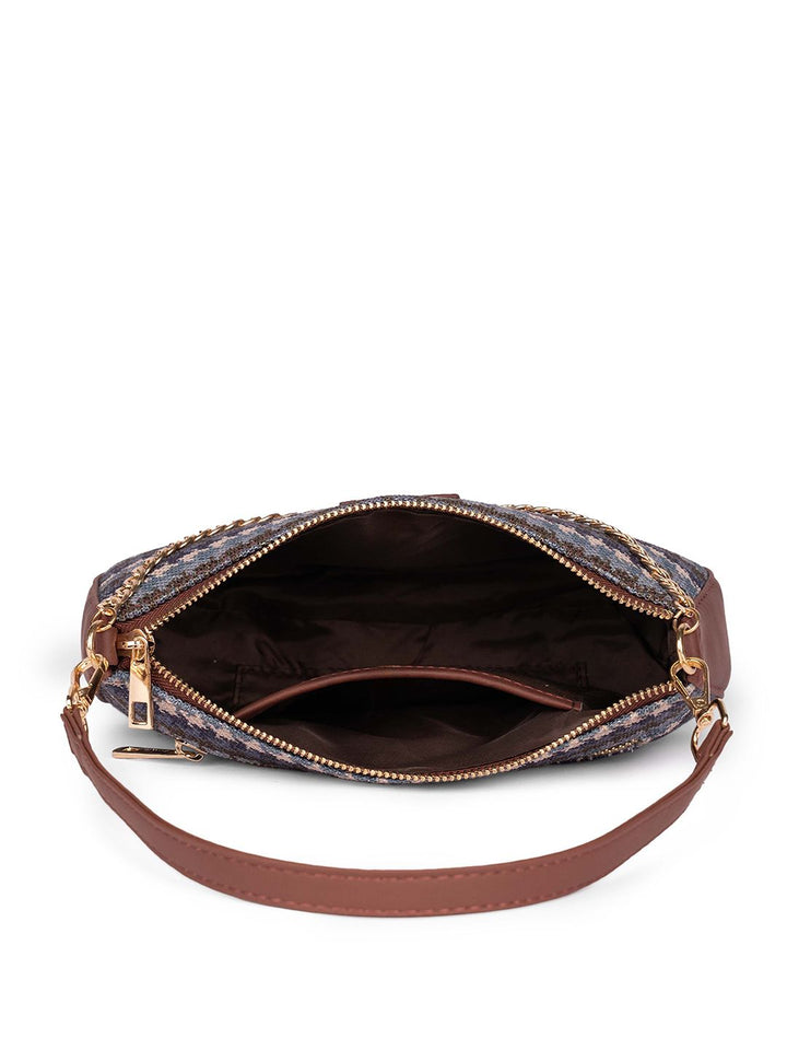 ZOUK Women Textured Baguette Sling Bag