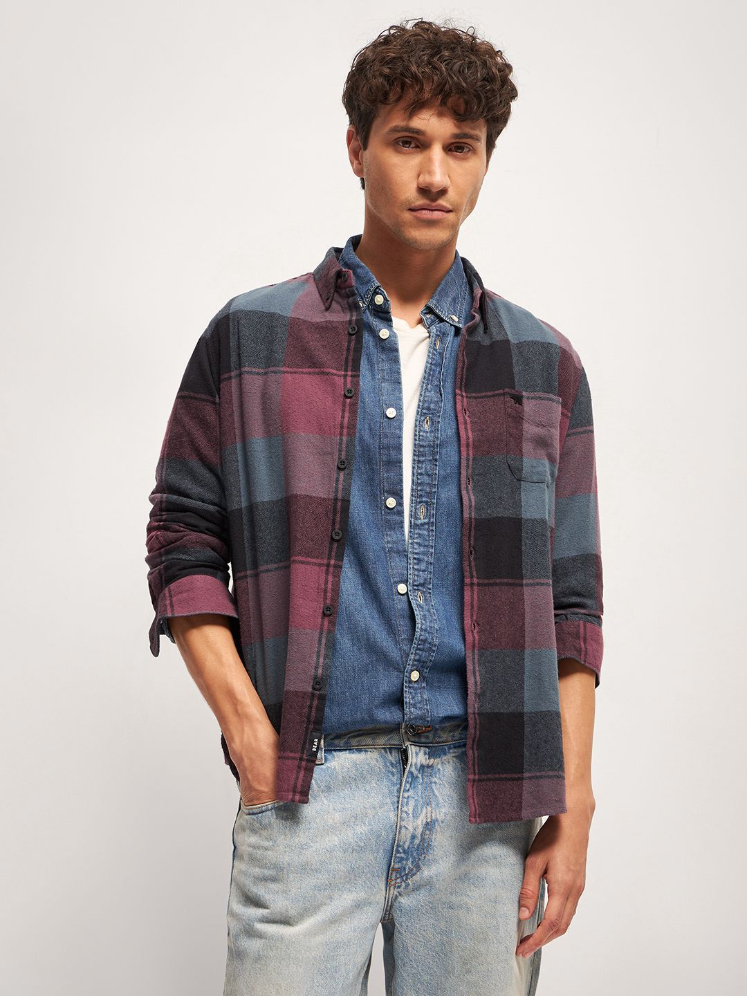 THE BEAR HOUSE Men Slim Fit Opaque Checked Casual Shirt