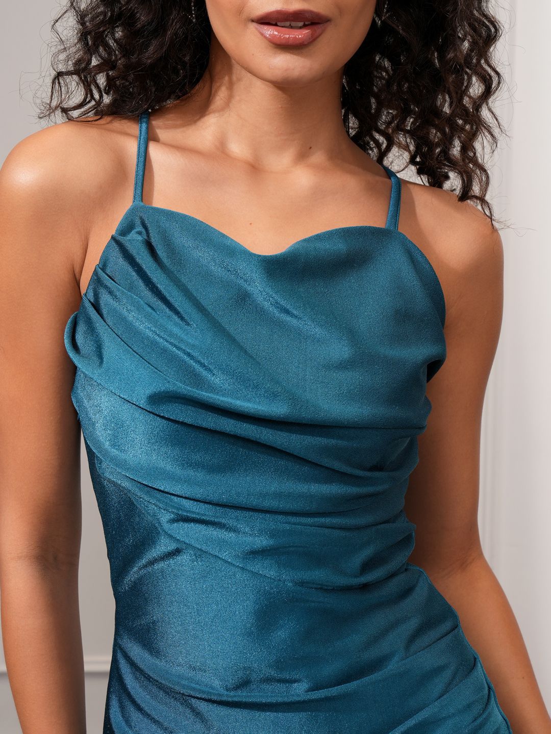 Tokyo Talkies  Women Satin Shoulder straps  Bodycon Dress