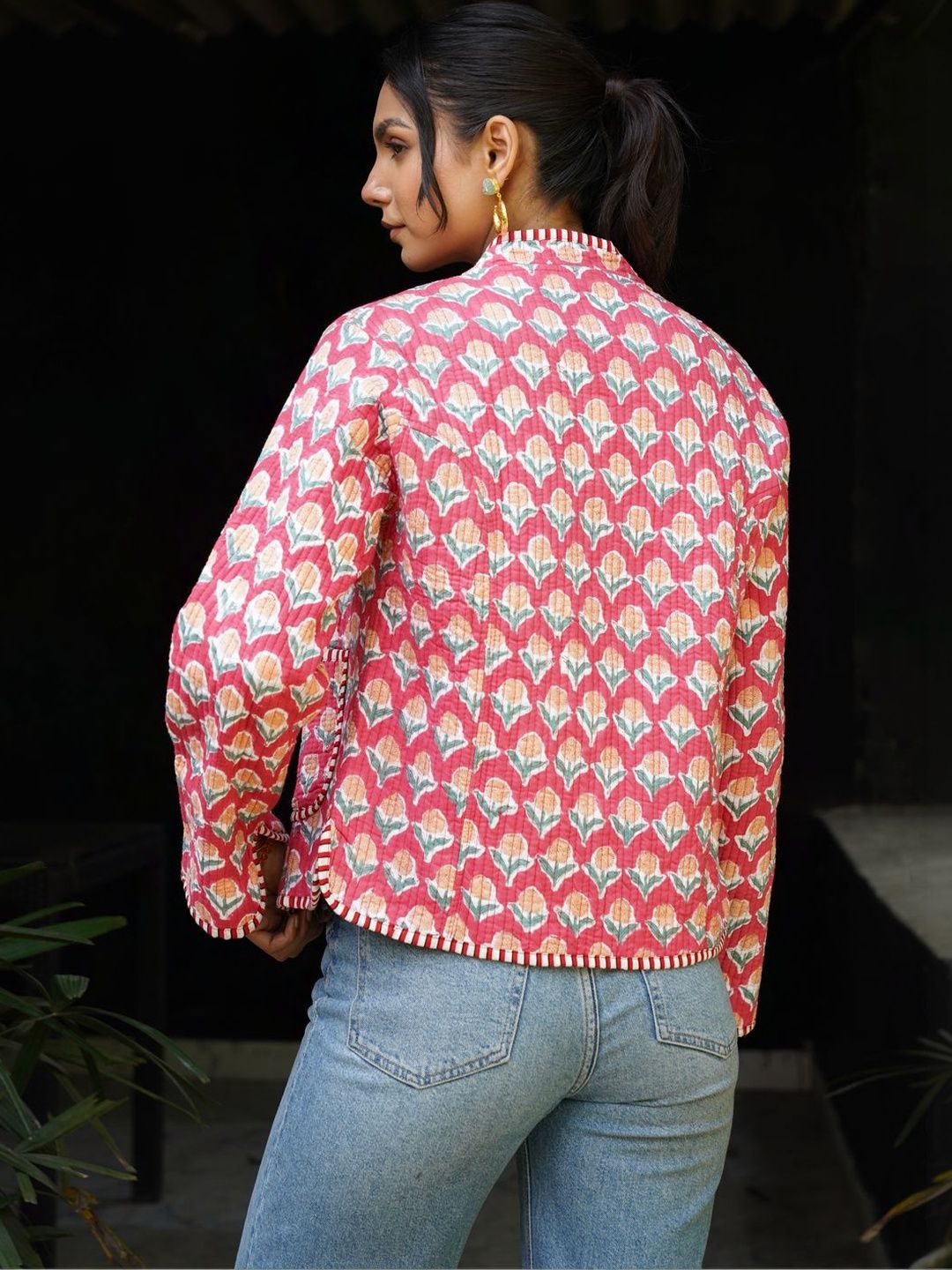 House of Chikankari Women Floral Quilted Jacket