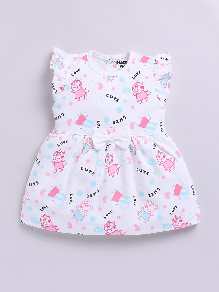 Happy Faces Infant Girls Peppa Pig Printed Pure Cotton A-Line Dress