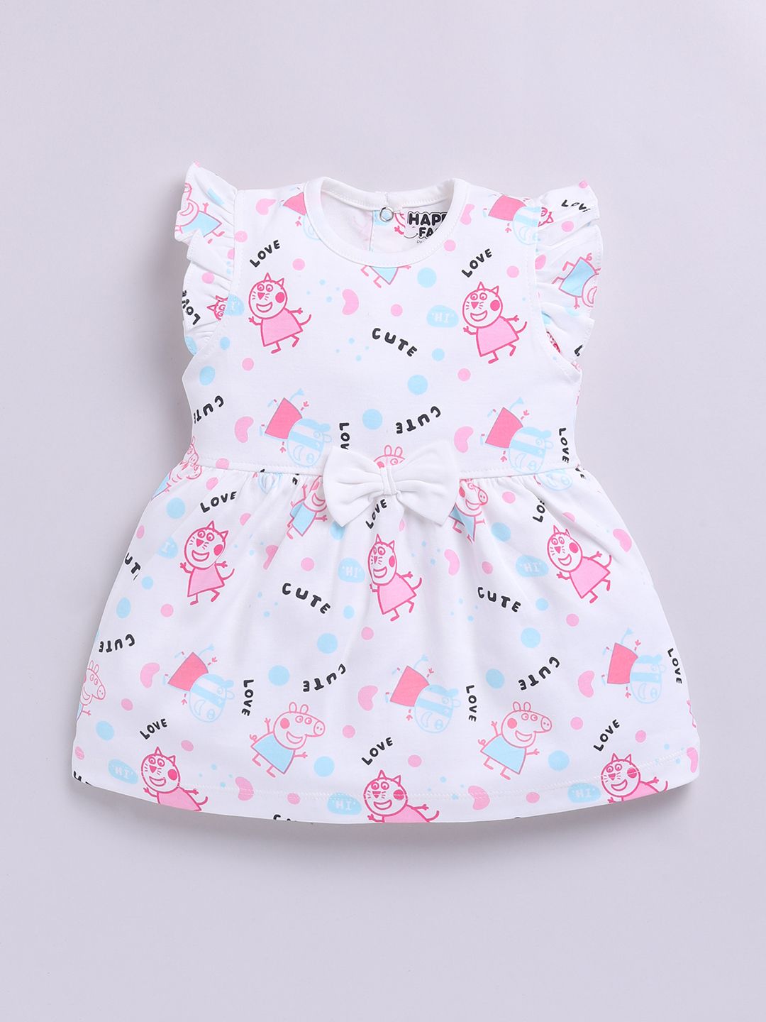 Happy Faces Infant Girls Peppa Pig Printed Pure Cotton A-Line Dress