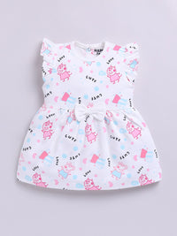 Happy Faces Infant Girls Peppa Pig Printed Pure Cotton A-Line Dress