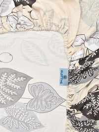 KLOTTHE Beige Printed Fitted Double Bedsheet